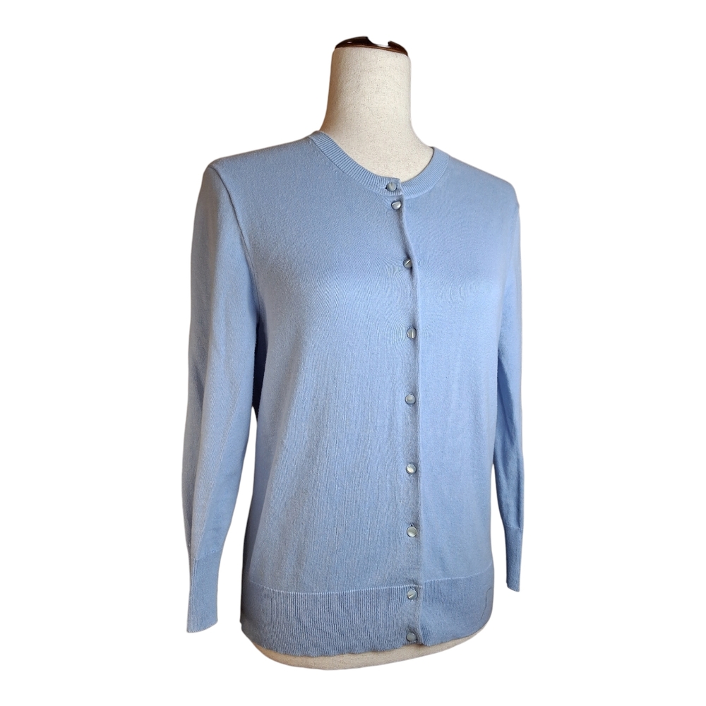 J Crew Women's Powder Blue Cotton Blend Cardigan M
